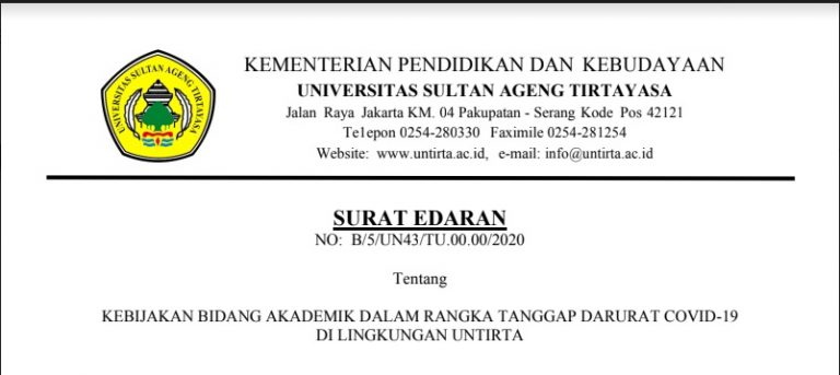 KOP SURAT EDARAN LANJUTAN B5 | UNTIRTA | Universitas Sultan Ageng Tirtayasa