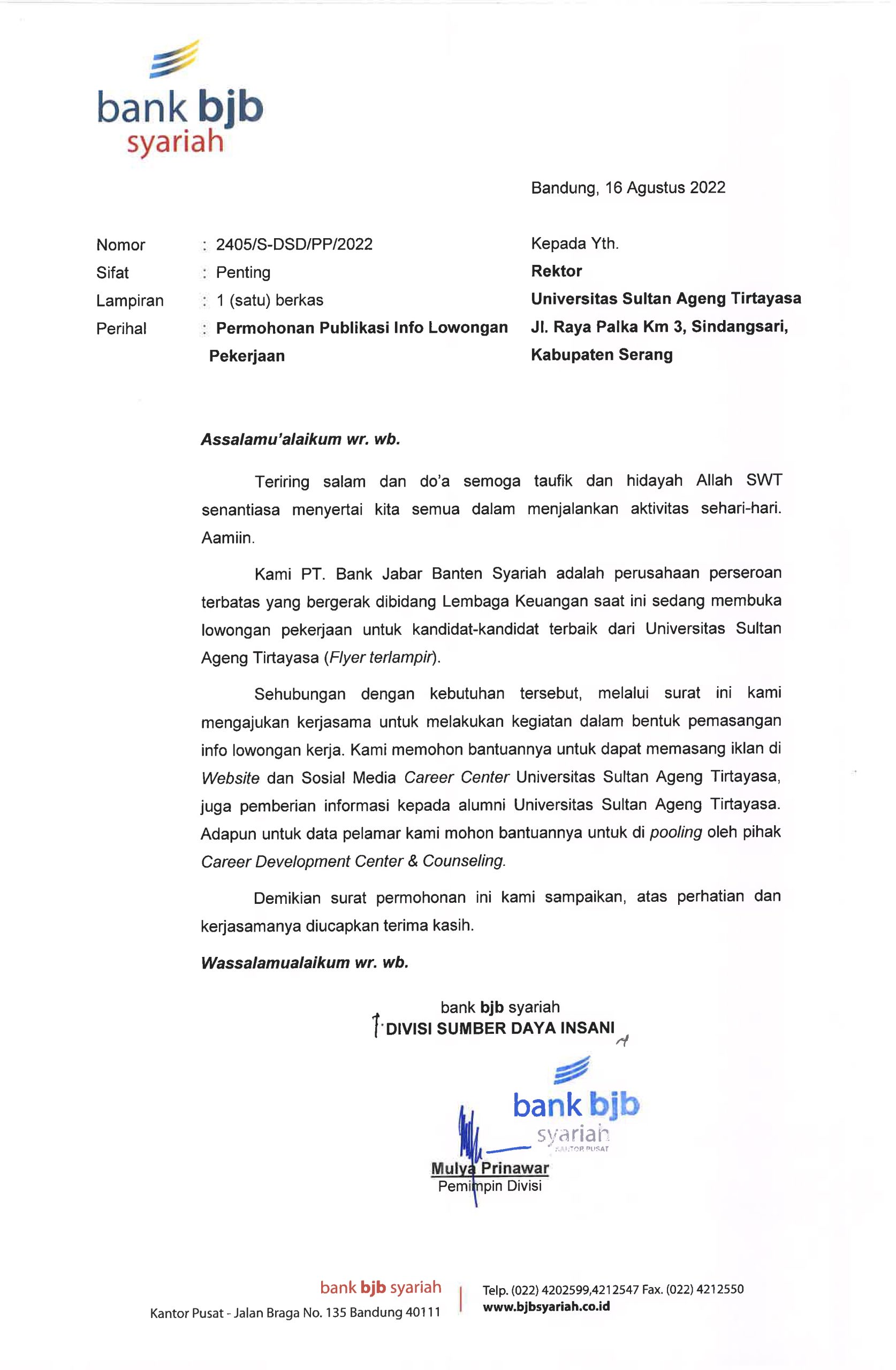Lowongan CDCC BJB