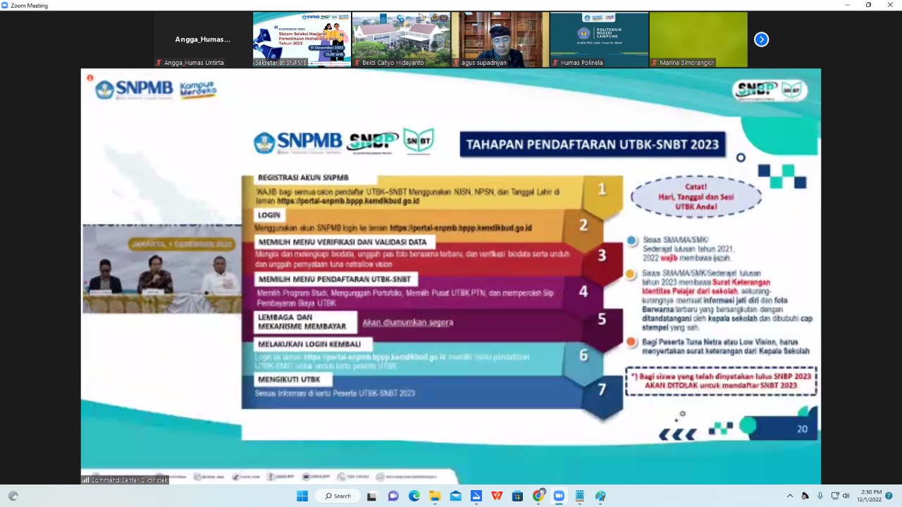 Peluncuran Sistem Seleksi Masuk Perguruan Tinggi Negeri (SNBP Dan SNBT ...